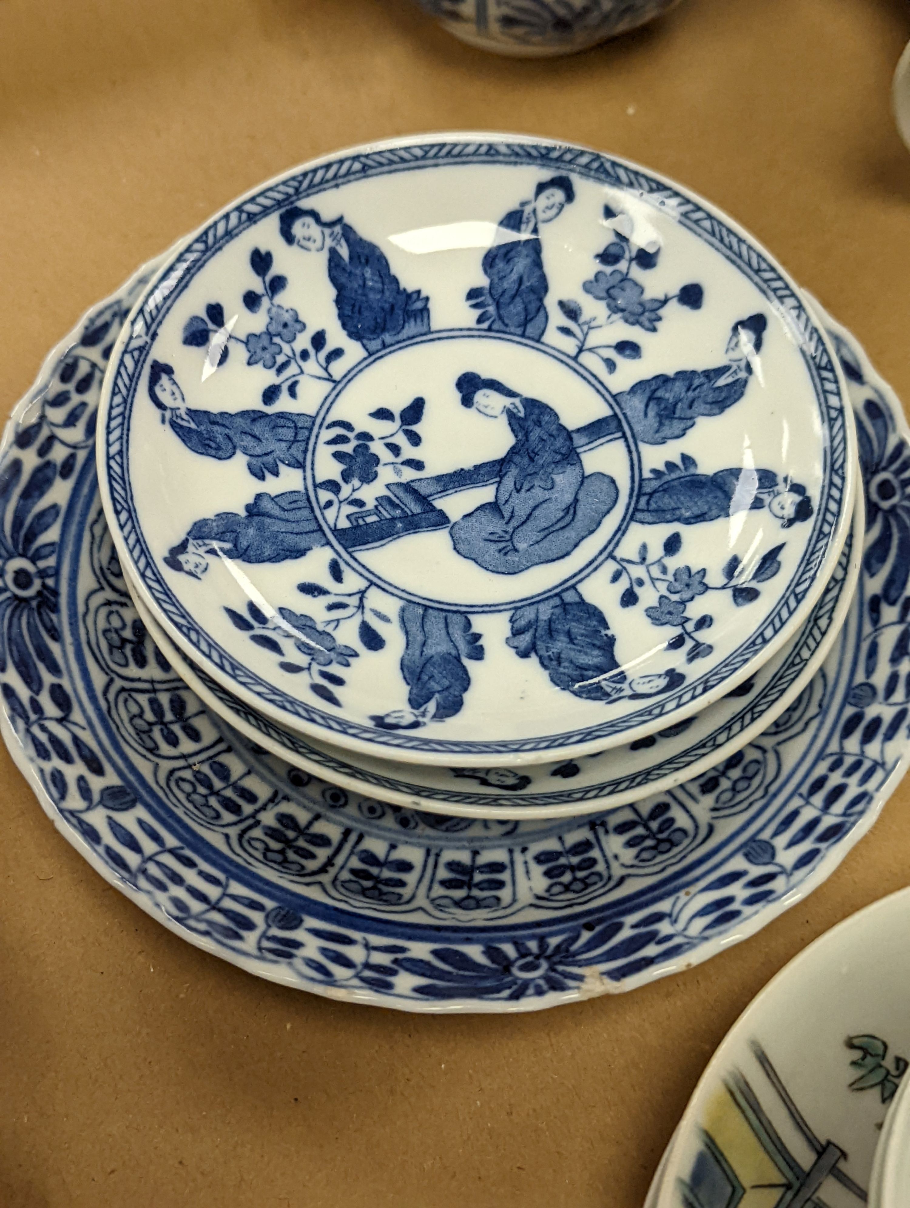 A group of Chinese porcelain teabowls and saucers, 18th-20th century